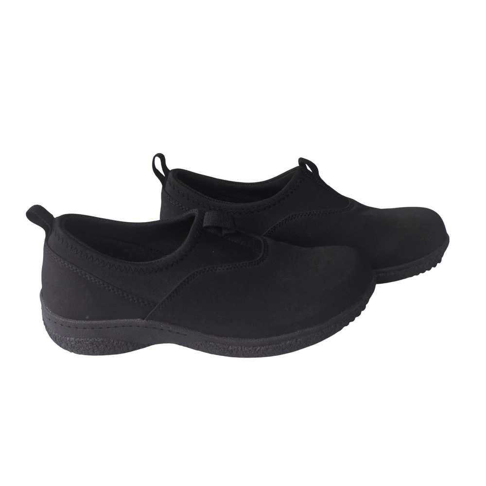 Propet Varorex Womens Black Slip On Comfort Walking Shoes Flat Sneakers Sz 8.5